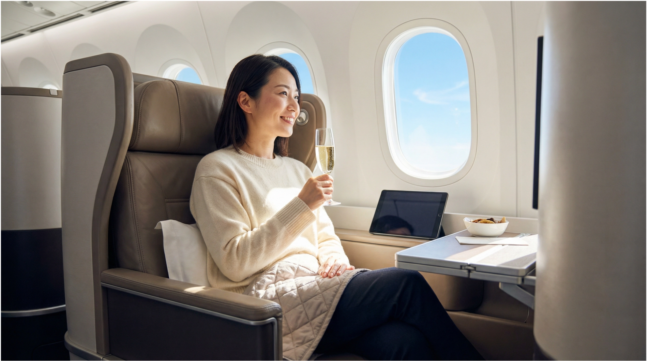 ビジネスクラスでの優雅な時間
